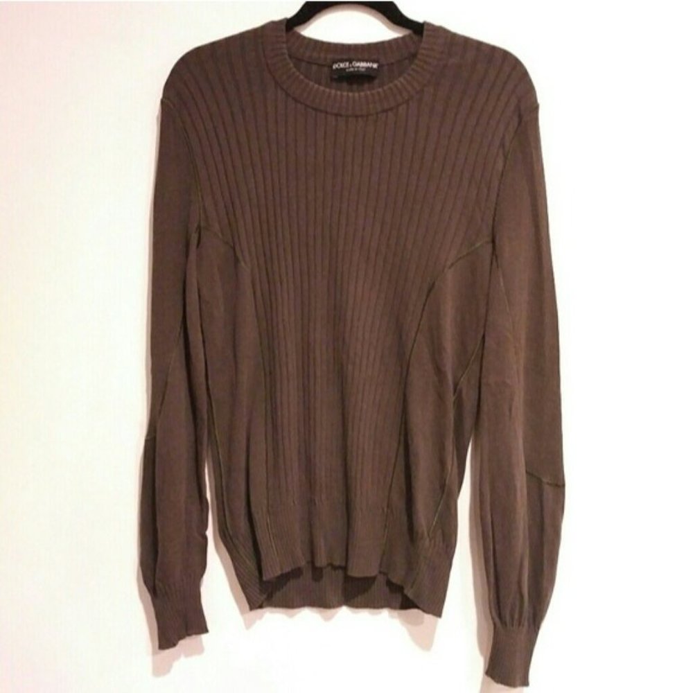 Dolce & Gabbana Men's crew neck ribbed sweater medium med m